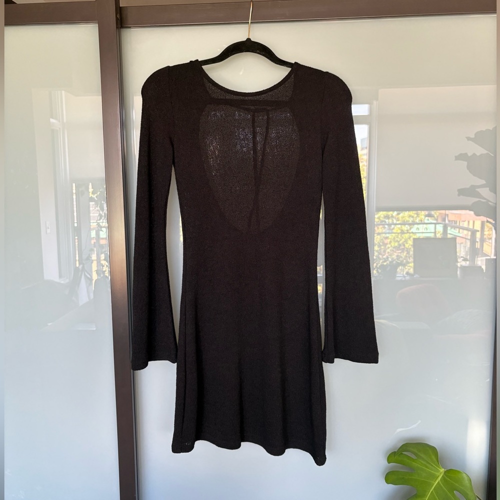 H&M Black Long Sleeve Bell Sleeve Dress